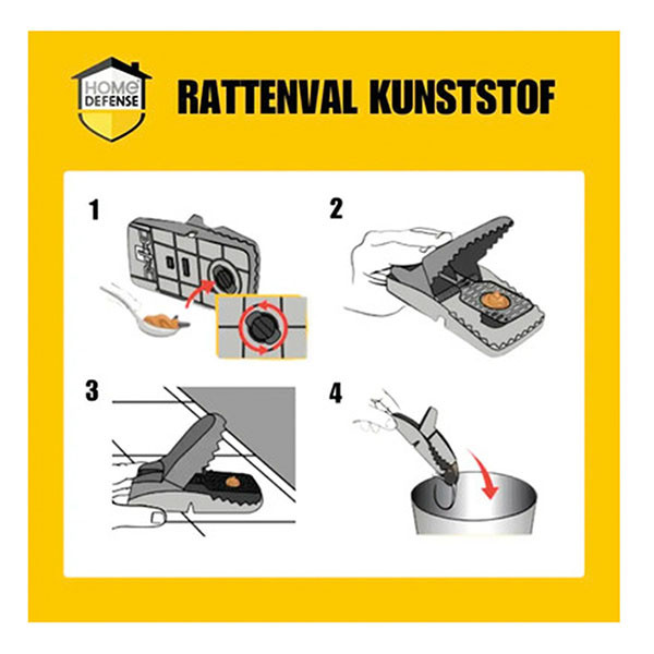 Home Defense Rattenlokdoos | Home Defense (Herbruikbaar, Binnen, Buiten, Zwart) HDRAT K170112137 - 3