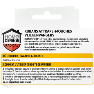 Home Defense Vliegen plakstrip | Home Defense | 4 stuks (Inclusief punaises) KBMRUBAN K170501729 - 2