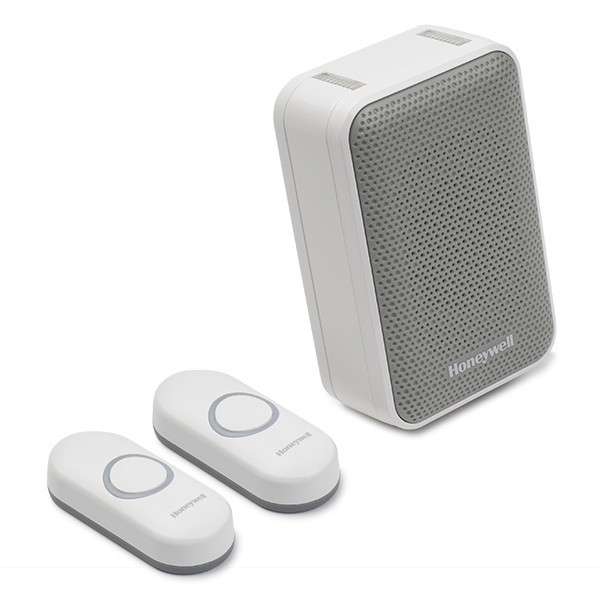 Honeywell Draadloze deurbel | Honeywell (Complete set, 2 beldrukkers, 150 meter, 84 dB) DC313NFB K170113511 - 1