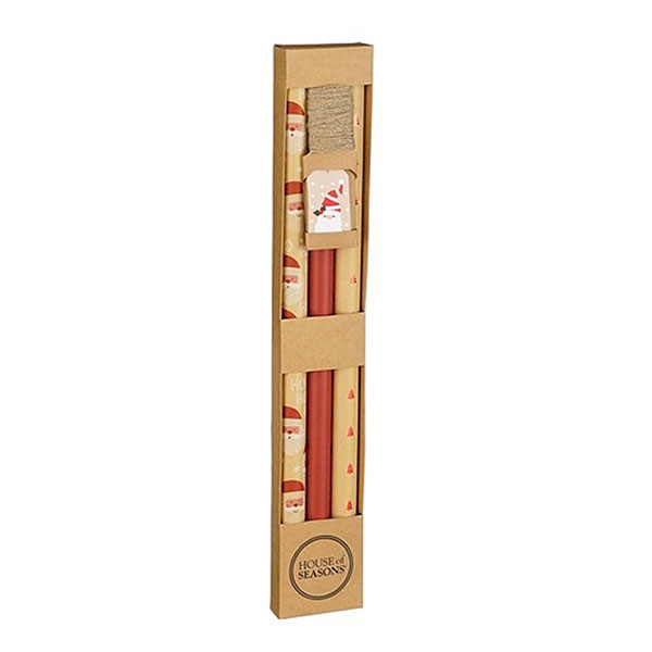 House of Seasons Kerst inpakpapier | House of Seasons | 3 rollen (Cadeaukaartjes, Touw, Rood) 1161129 K151000633 - 1