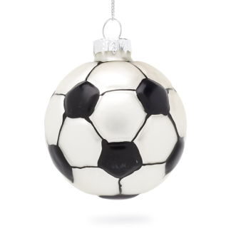 House of Seasons Kerst ornament | House of Seasons |  Ø 7.5 cm (Voetbal, Glas, Zilver/zwart) 1113303 K151000698 - 1