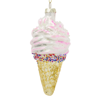 House of Seasons Kerst ornament | House of Seasons |  13.5 x Ø 6 cm (IJsje, Glas, Multicolor) 1113264 K151000696 - 1
