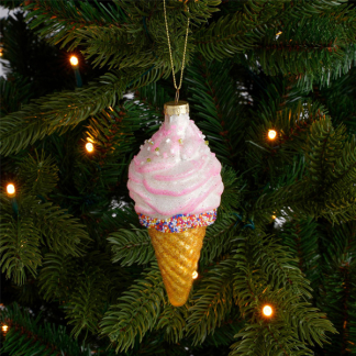 House of Seasons Kerst ornament | House of Seasons |  13.5 x Ø 6 cm (IJsje, Glas, Multicolor) 1113264 K151000696 - 2