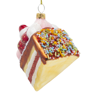 House of Seasons Kerst ornament | House of Seasons | 8 x 6 x 8 cm (Taart, Glas, Multicolor) 1163279 K151000692 - 2