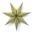 Papieren kerstster | House of Seasons | Ø 60 cm (7-punts, Binnen, Geel, Kerstpatroon)