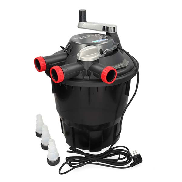Hozelock Vijver filterpomp | Hozelock | 4000 ltr/h (Drukfilter, 12 m³, 3 filters, Draaihendel, 18W UV-C lamp) 1352Y1240 K170130135 - 4