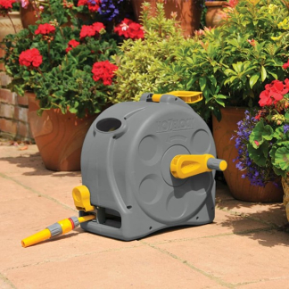 Hozelock Wandslangenbox | Hozelock | 25 meter (Incl. koppelstukken en tuinspuit, Vrijstaand) 2415R0000 K170505317 - 2