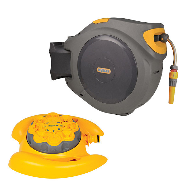 Hozelock Wandslangenbox | Hozelock | 40 meter (Incl. multisproeier, koppelstukken en tuinspuit, Vergrendeling) 2595R2515 K170505385 - 1