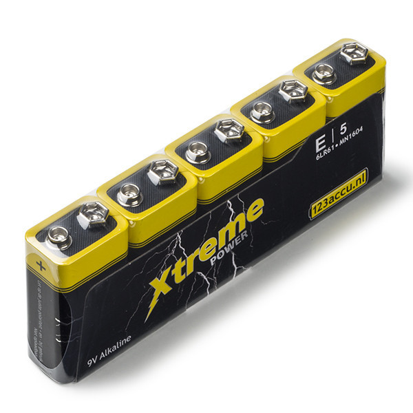 9V batterij - Xtreme Power 5 stuks (Alkaline) Huismerk Kabelshop.nl