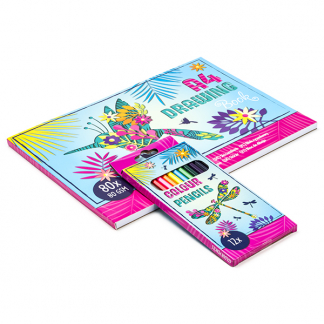 Huismerk Kleurpotloden + Schetsboek | Combideal (12 potloden, 80 vellen)  K071000099 - 1