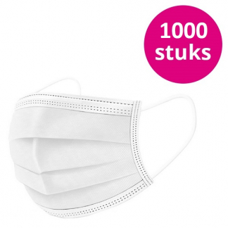 Huismerk Mondkapje | 1000 stuks (3-laags, BFE 95%, Elastische oorbandjes, Wegwerp)  K080000011 - 1