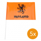 Huismerk Oranje vlag Holland | 5 stuks (40 centimeter, Op stok) 491100060 K072000004 Huismerk Oranje vlag Holland | 5 stuks (40 centimeter, Op stok) 491100060 K072000004
