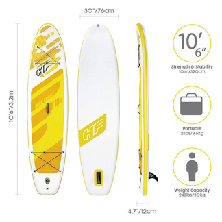 Hydro force Sup | Hydro Force | 320 x 79 x 12 cm (Opblaasbaar, Max. 110 kg, 1 vin, Bagageruimte, Geel) 7036068019 K170115409 - 5