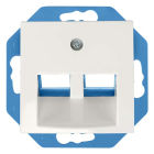 Centraalplaat  | ION Industries | E1 (2 poorten, 30°, Modulair, Cat/Coax, Wit)