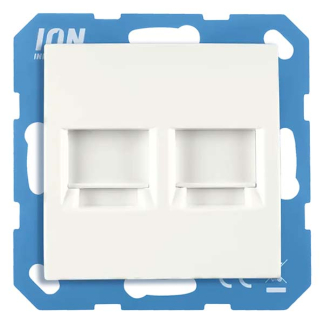 ION Industries Centraalplaat  | ION Industries | E1 (Modulair, 2-voudig, Cat/Coax, Mat wit) 66.119.88 K180107642 - 1