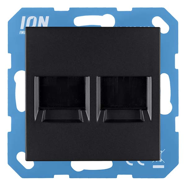 ION Industries Centraalplaat  | ION Industries | E1 (Modulair, 2-voudig, Cat/Coax, Mat zwart) 66.117.88 K180107643 - 1