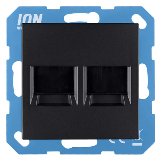 ION Industries Centraalplaat  | ION Industries | E1 (Modulair, 2-voudig, Cat/Coax, Mat zwart) 66.117.88 K180107643 - 1