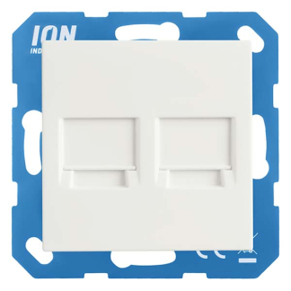 ION Industries Centraalplaat | ION Industries | V1/J1 (Modulair, 2-voudig, Cat/Coax, Wit) 66.006.88 K180107644 - 1