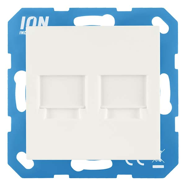 ION Industries Centraalplaat | ION Industries | V1 /J1 (Modulair, 2-voudig, Cat/Coax, Mat wit) 66.009.88 K180107645 - 1