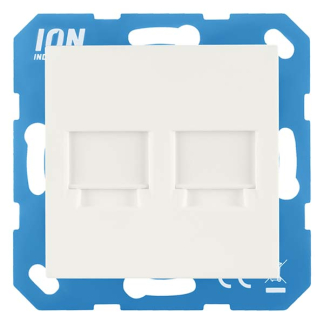 ION Industries Centraalplaat | ION Industries | V1 /J1 (Modulair, 2-voudig, Cat/Coax, Mat wit) 66.009.88 K180107645 - 1