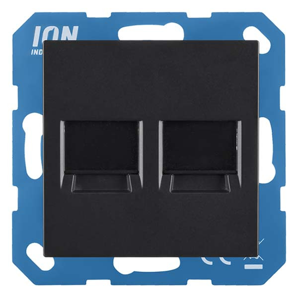 ION Industries Centraalplaat | ION Industries | V1 /J1 (Modulair, 2-voudig, Cat/Coax, Mat zwart) 66.007.88 K180107646 - 1