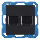 ION Industries Centraalplaat | ION Industries | V1 /J1 (Modulair, 2-voudig, Cat/Coax, Mat zwart) 66.007.88 K180107646 - 1