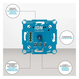 ION Industries Inbouwdimmer | ION Industries (Led, Enkel, 0.3 tot 200W) 66.099.50 K180105522 - 5