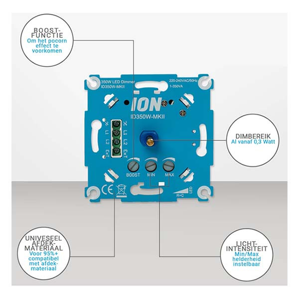 ION Industries Led dimmer | ION Industries (Inbouw, 0.3 tot 350W) 66.099.51 K180106673 - 6