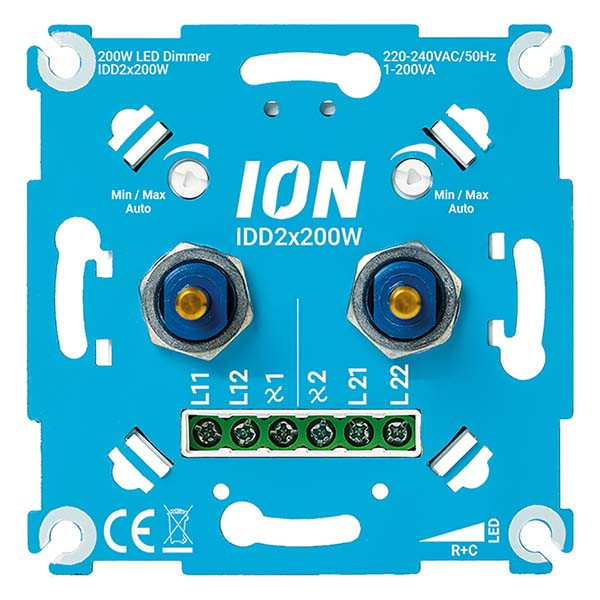 ION Industries Led duo dimmer | ION Industries (Inbouw, 2x 0.3 tot 200W) 66.099.55 K180106672 - 2