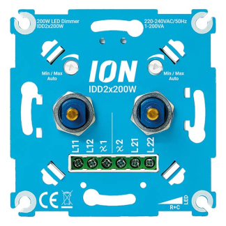ION Industries Led duo dimmer | ION Industries (Inbouw, 2x 0.3 tot 200W) 66.099.55 K180106672 - 2