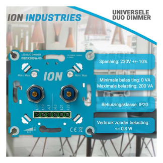 ION Industries Led duo dimmer | ION Industries (Inbouw, 2x 0.3 tot 200W) 66.099.55 K180106672 - 6