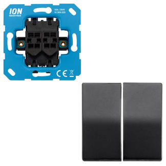 ION Industries Serieschakelaar | ION Industries | V1/J1 (Inbouw, Zwart)  K180108091 - 1