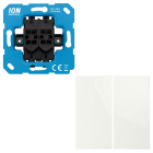 ION Industries Serieschakelaar met lichtknop | ION Industries | E1 (Basiselement + Bedieningswip, Inbouw, Wit)  K180108093 - 1