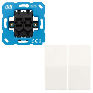 ION Industries Serieschakelaar met lichtknop | ION Industries | V1/J1 (Basiselement + Bedieningswip, Inbouw, Mat wit)  K180108089 - 1