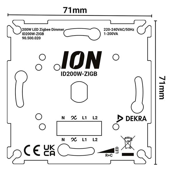 ION Industries Slimme dimmer | ION Industries | V1/J1/E1 (Zigbee, 0.3-200 Watt) 66.099.61 K180107689 - 5