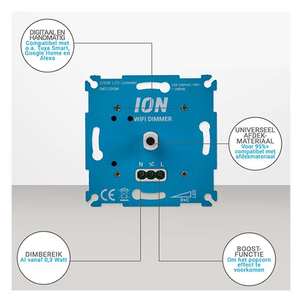 ION Industries Slimme led dimmer | ION Industries (Inbouw, Wifi, 0.3 tot 200W) 66.099.60 K180106674 - 5
