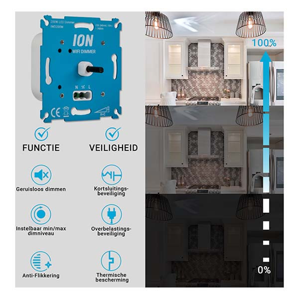 ION Industries Slimme led dimmer | ION Industries (Inbouw, Wifi, 0.3 tot 200W) 66.099.60 K180106674 - 6