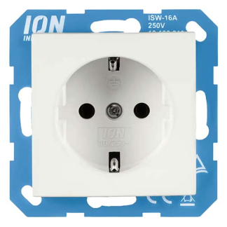 ION Industries Stopcontact | ION Industries | E1 (Inbouw, Randaarde, Aanraakbeveiliging, Mat wit) 66.119.41 K180107663 - 1