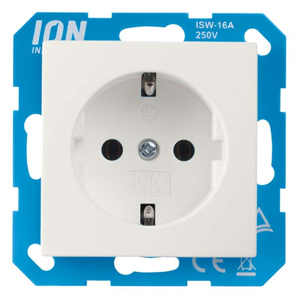 ION Industries Stopcontact | ION Industries | E1 (Inbouw, Randaarde, Aanraakbeveiliging, Wit) 66.116.41 K180107662 - 1