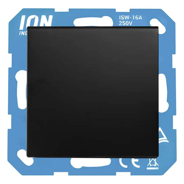 ION Industries Stopcontact | ION Industries | E1 (Inbouw, Randaarde, Klapdeksel, Aanraakbeveiliging, Mat zwart) 66.117.43 K180107670 - 1
