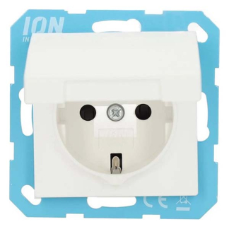 ION Industries Stopcontact | ION Industries | E1 (Inbouw, Randaarde, Klapdeksel, Mat wit) 66.119.43 K180107669 - 1