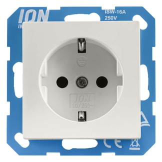 ION Industries Stopcontact | ION Industries | J1/V1 (Inbouw, Randaarde, Mat wit) 66.009.42 K180107687 - 1