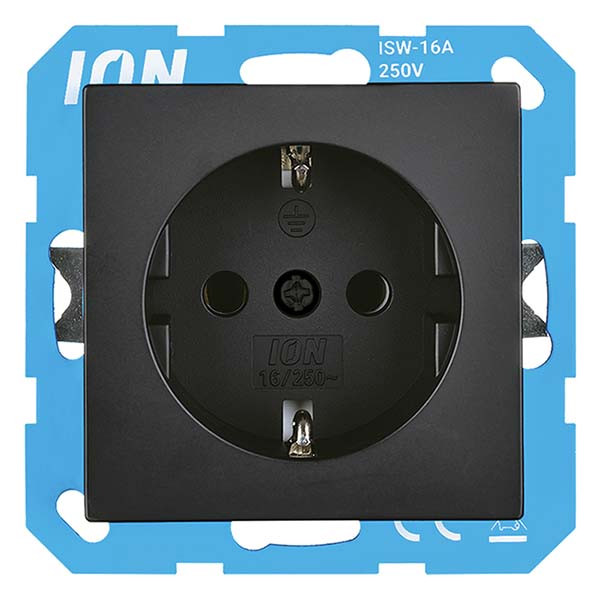 ION Industries Stopcontact | ION Industries | J1/V1 (Inbouw, Randaarde, Mat zwart) 66.007.42 K180107688 - 1