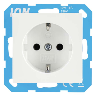 ION Industries Stopcontact | ION Industries | J1/V1 (Inbouw, Randaarde, Wit) 66.006.42 K180107686 - 1