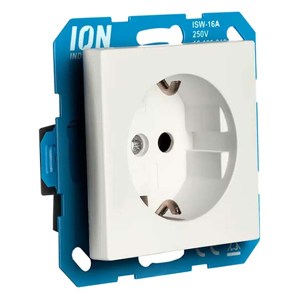 ION Industries Stopcontact | ION Industries | V1/J1 (Inbouw, Randaarde, Aanraakbeveiliging, Mat wit) 66.009.41 K180107666 - 2