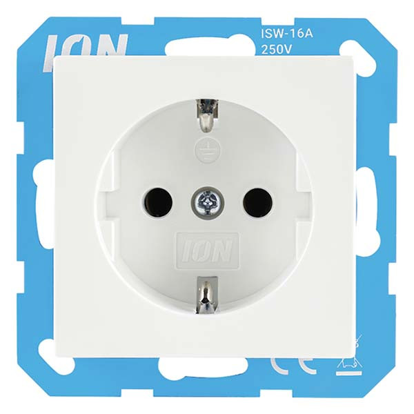 ION Industries Stopcontact | ION Industries | V1/J1 (Inbouw, Randaarde, Aanraakbeveiliging, Wit) 66.006.41 K180107665 - 1