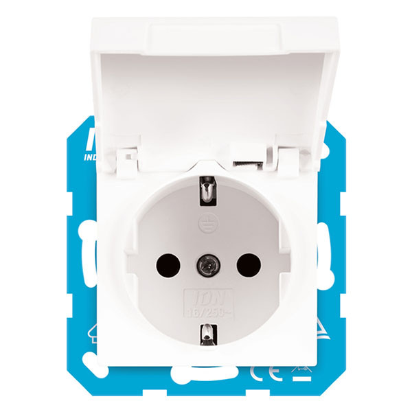 ION Industries Stopcontact | ION Industries | V1/J1 (Inbouw, Randaarde, Klapdeksel, Aanraakbeveiliging, Wit) 58.006.43 K180108119 - 1