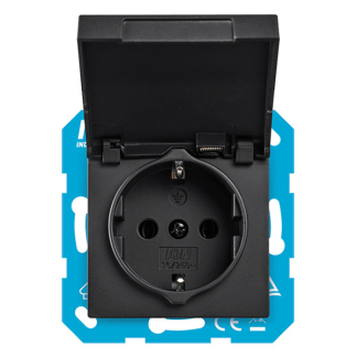 ION Industries Stopcontact | ION Industries | V1/J1 (Inbouw, Randaarde, Klapdeksel, Aanraakbeveiliging, Zwart) 58.007.43 K180108121 - 4