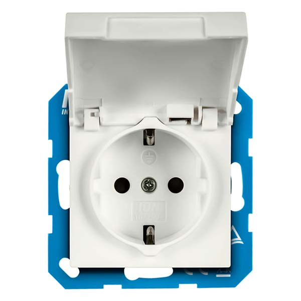 ION Industries Stopcontact | ION Industries | V1/J1 (Inbouw, Randaarde, Klapdeksel, IP44, Mat wit) 66.009.44 K180107678 - 1