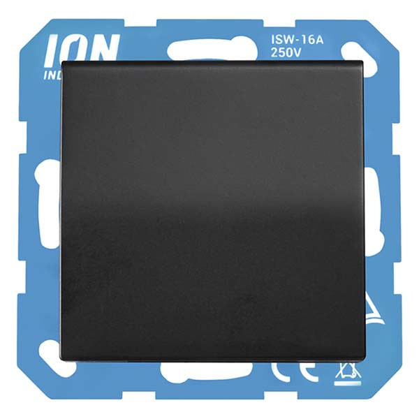 ION Industries Stopcontact | ION Industries | V1/J1 (Inbouw, Randaarde, Klapdeksel, IP44, Mat zwart) 66.007.44 K180107679 - 1